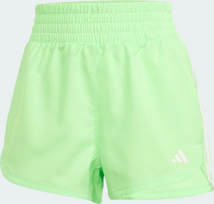 adidas Pacer Training 3-Streifen Woven High-Rise Trainingshose kurz lime burst/white (Damen)