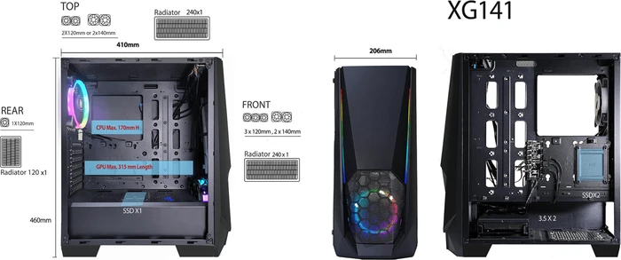 Xilence Gaming Series Xilent Blast X505.ARGB, Glasfenster