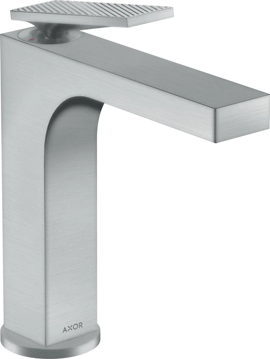 Hansgrohe Axor Citterio 160 Waschbeckenarmatur mit Hebelgriff Ablauffernbedienung und Rautenschliff brushed chrome
