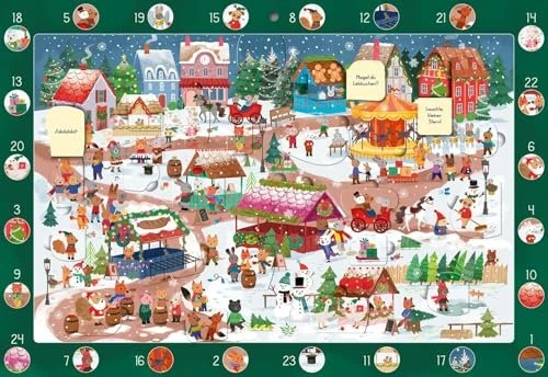 arsEdition Mein Wimmel-Adventskalender: Auf dem Weihnachtsmarkt