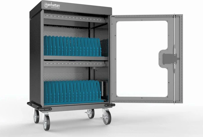Manhattan 32-Port Mobiler Ladeschrank, Notebook, Tablet und Smartphone, 32 Geräte bis 16", versperrbar