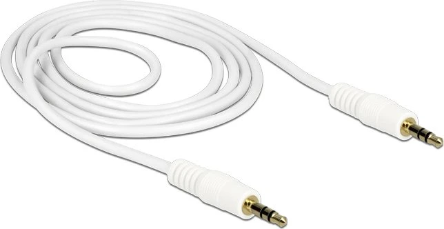 DeLOCK Klinkenkabel 3-Pin Stereo, 3.5mm Stecker auf 3.5mm Stecker, weiß, 1.0m