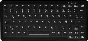 Contour Design Active Key kompakte Hygiene-Tastatur, schwarz, vollversiegelt, USB, DE (AK-C4110F-US-B/GE)