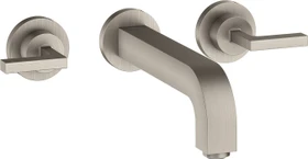 Hansgrohe Axor Citterio 3-Loch Waschbeckenarmatur mit Hebelgriffen 222mm edelstahloptik