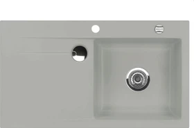 systemceram Stema 90 Einbau Becken rechts mit Ablauffernbedienung titan