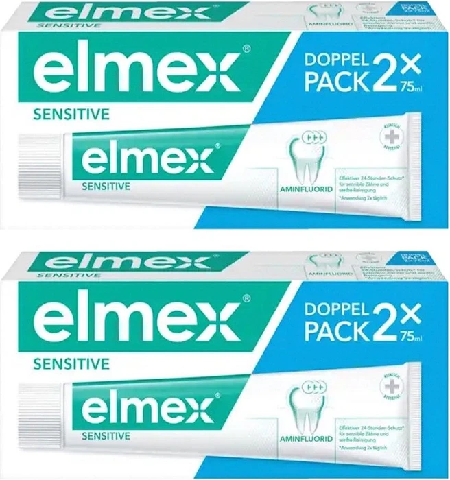 Elmex Sensitive mit Aminfluorid Zahncreme, 150ml (2x 75ml)