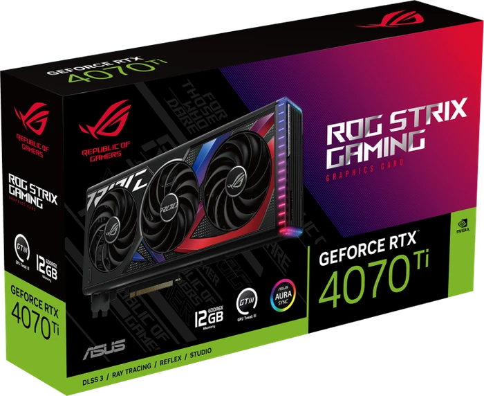 ASUS ROG Strix GeForce RTX 4070 Ti, ROG-STRIX-RTX4070TI-12G-GAMING, 12GB GDDR6X, 2x HDMI, 3x DP
