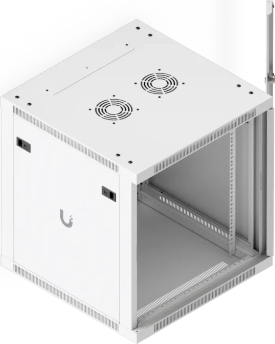 Ubiquiti 12U Rack Cabinet, 19" Wandgehäuse 12HE, Glastür, weiß, 600mm tief