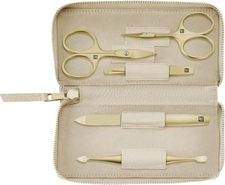 Zwilling Reißverschluss-Etui Maniküre/Pediküre-Set 5-teilig gold