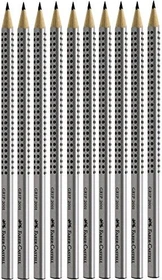 Faber-Castell Grip 2001 Bleistift HB graphit, silber, 6er-Pack