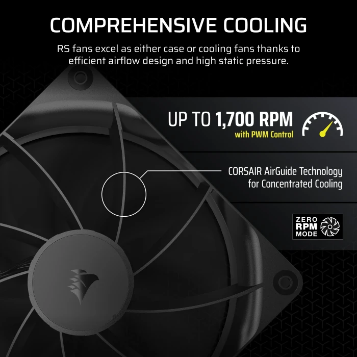 Corsair RS Series RS140, schwarz, 140mm, 2er-Pack