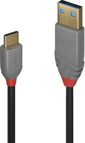 Lindy 0.5m USB 2.0 Typ C an A Kabel Anthra Line