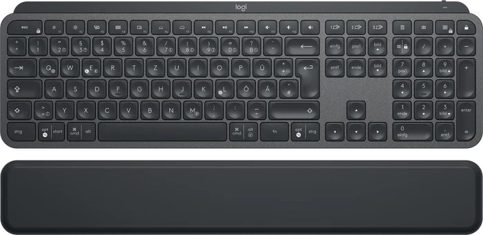 Logitech MX Keys Plus MX Palm Rest, schwarz, USB/Bluetooth, DE