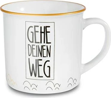 Nici Kaffeetasse Gehe deinen Weg 400ml metallic