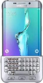 Samsung Keyboard Cover QWERTZ für Galaxy S6 Edge+ silber