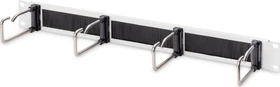 Digitus Kabelrangierpanel mit Stahlbügeln und Bürstenleiste, für 483mm-Schränke, RAL 7035, 1HE