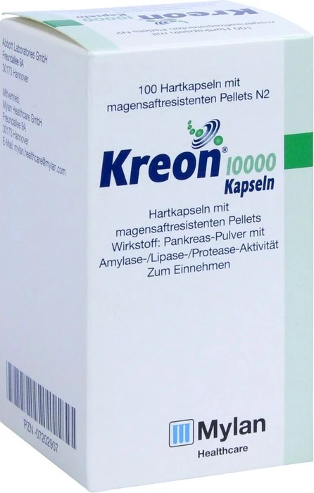 Kreon 10.000 magensaftresistente Kapseln, 100 Stück