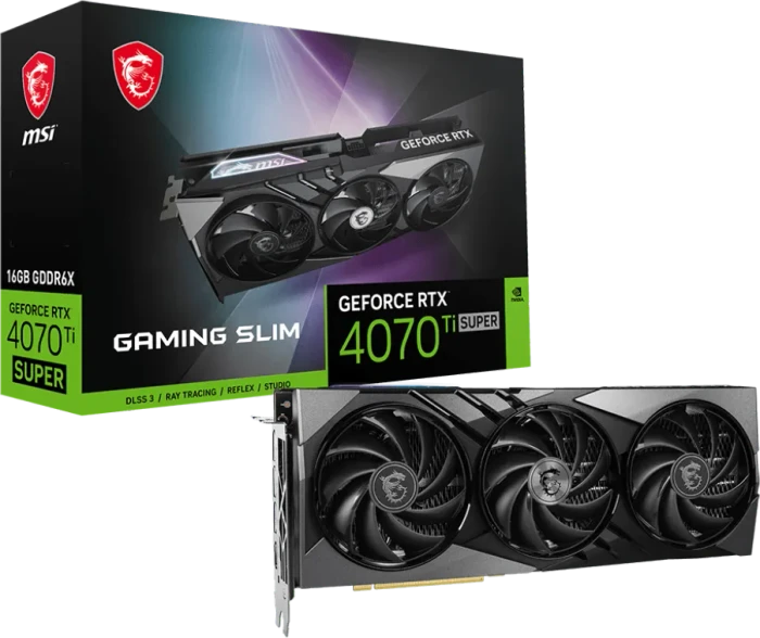 MSI GeForce RTX 4070 Ti SUPER 16G GAMING X SLIM, 16GB GDDR6X, HDMI, 3x DP