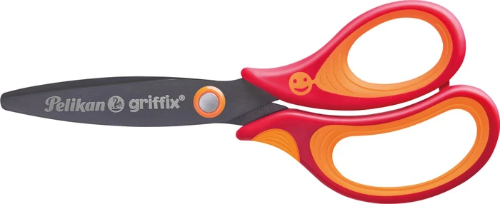 Pelikan griffix Schulschere, Universalschere, Rechtshänder, 140mm, orange/rot