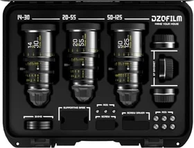 DZOFilm Pictor Zoom 14-30mm / 20-55mm / 50-125mm T2.8 S35 3 Lens Set Schwarz für PL