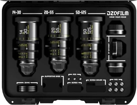 DZOFilm Pictor Zoom 14-30mm / 20-55mm / 50-125mm T2.8 S35 3 Lens Set Schwarz für PL