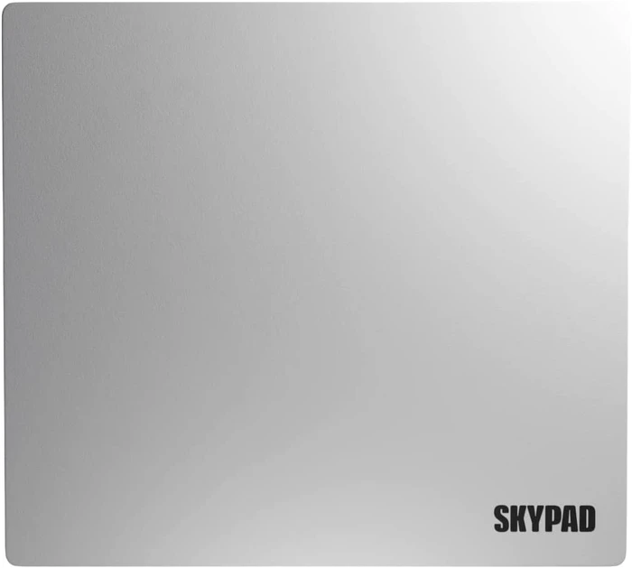 SkyPAD Glass 3.0 XL Gaming-Mauspad aus gehärtetem Glas, 500x400mm, Text Logo, weiß