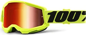 100% Strata2 Schutzbrille fluo yellow/mirror red lens