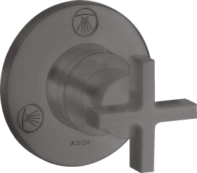 Hansgrohe Axor Citterio Ab- und Umstellventil Trio/ Quattro Unterputz mit Kreuzgriff brushed black chrome