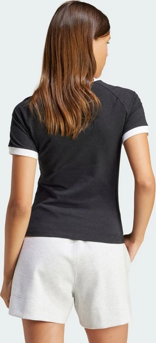 adidas 3-Streifen Slim Raglan T-Shirt kurzarm black melange (Damen)