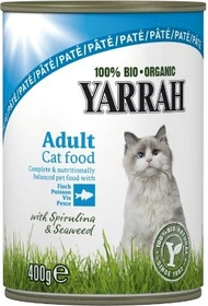 Yarrah Organic Cat Food Pâté with Fish, 2.40kg (6x 400g)
