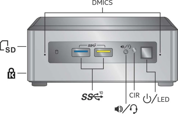 Intel NUC Kit - Tall - Bean Canyon - NUC8i5BEH