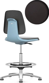 Bimos Labsit 4 Arbeitsdrehstuhl mit Gleiter und Fußring, Integralschaum, blau