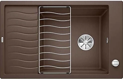 Blanco Elon XL 6 S InFino Becken reversibel mit Ablauffernbedienung cafe