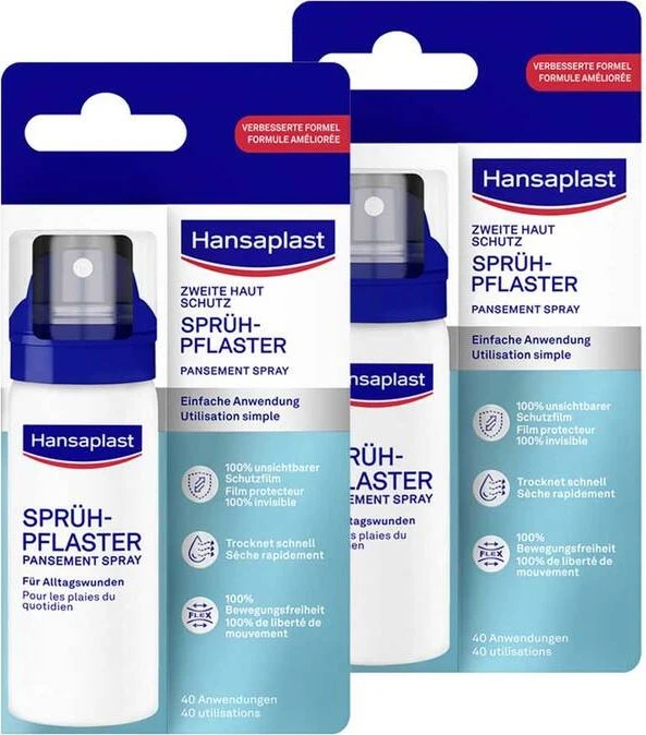 Hansaplast Zweite Haut Schutz Sprüh-Pflaster, 2 Stück