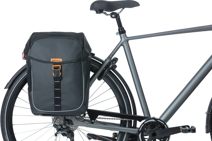 Basil Miles Tarpaulin Doppeltasche MIK Gepäcktasche schwarz/orange