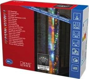 Konstsmide Micro Lichterkette schwarz LED 200x mehrfarbig