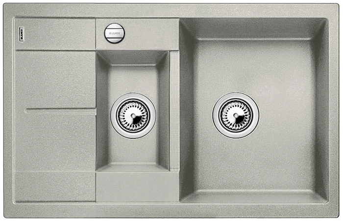Blanco Metra 6 S Compact Einbau Becken reversibel mit Ablauffernbedienung perlgrau