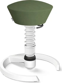 Aeris Swopper New Edition Bürohocker mit Gleitern, Feder Standard, Gestell Alu weiß, Bezug Mikrofaser Comfort grün