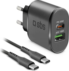 SBS Mobile Wall Charger Kit 20W schwarz (TEKITTRPDCCK)