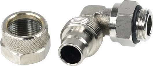 Aquatuning 90° Schlauchanschluss, G1/4" auf 13/10mm, vernickelt