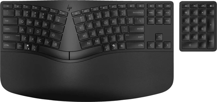 HP 960 Ergonomic Wireless Keyboard, schwarz, USB/Bluetooth, US