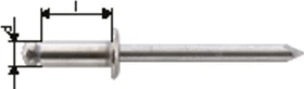 Gesipa A2 Edelstahl Flachrundkopf Blindniete 5x25mm, 250 Stück