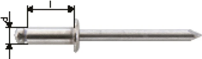 Gesipa A2 Edelstahl Flachrundkopf Blindniete 5x25mm, 250 Stück