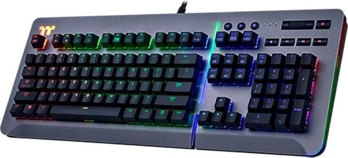 Thermaltake Level 20 RGB Titanium Gaming Keyboard grau, MX SPEED RGB Silver, USB, US