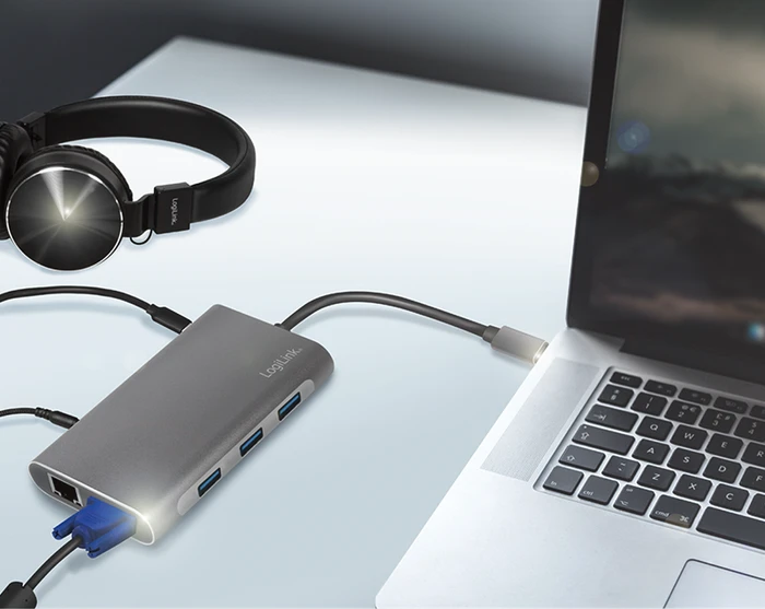 LogiLink USB 3.2 Gen 1 Dockingstation 10-Port, USB-C 3.0 [Stecker]