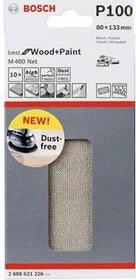 Bosch Professional M480 Best for Wood and Paint Gewebeschleifblatt K100, 80x133mm, 10 Stück