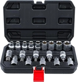 BGS technic DIY Torx Bitset/Steckschlüsselsatz inkl. Werkzeugbox, 19-tlg.