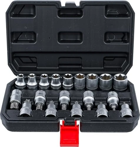 BGS technic DIY Torx Bitset/Steckschlüsselsatz inkl. Werkzeugbox, 19-tlg.