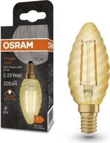 Osram Ledvance Filament LED Vintage 1906 Clas BW 22 2.5W/824 E14