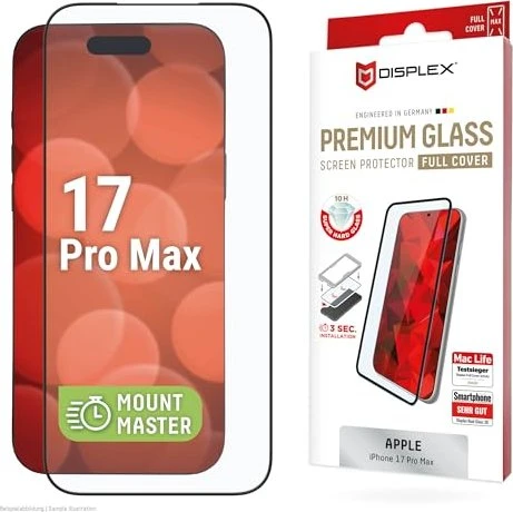 Displex Premium Glass mit Mount Master für Apple iPhone 17 Pro Max
